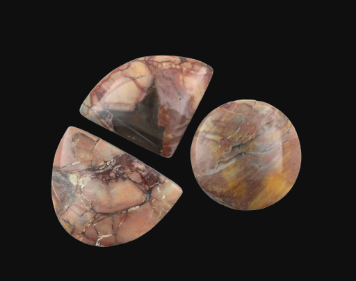 Sale bundle set of three hand cut Butterfly jasper cabochon's 