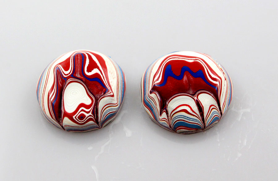   Sculpted Dragons scale top kenworth Fordite Pair of cabochons