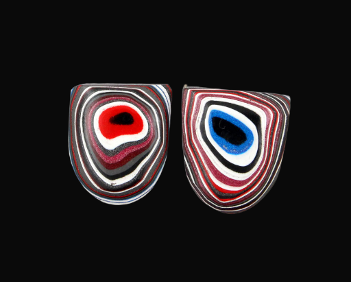  Fordite Jeep Pair of cabochons