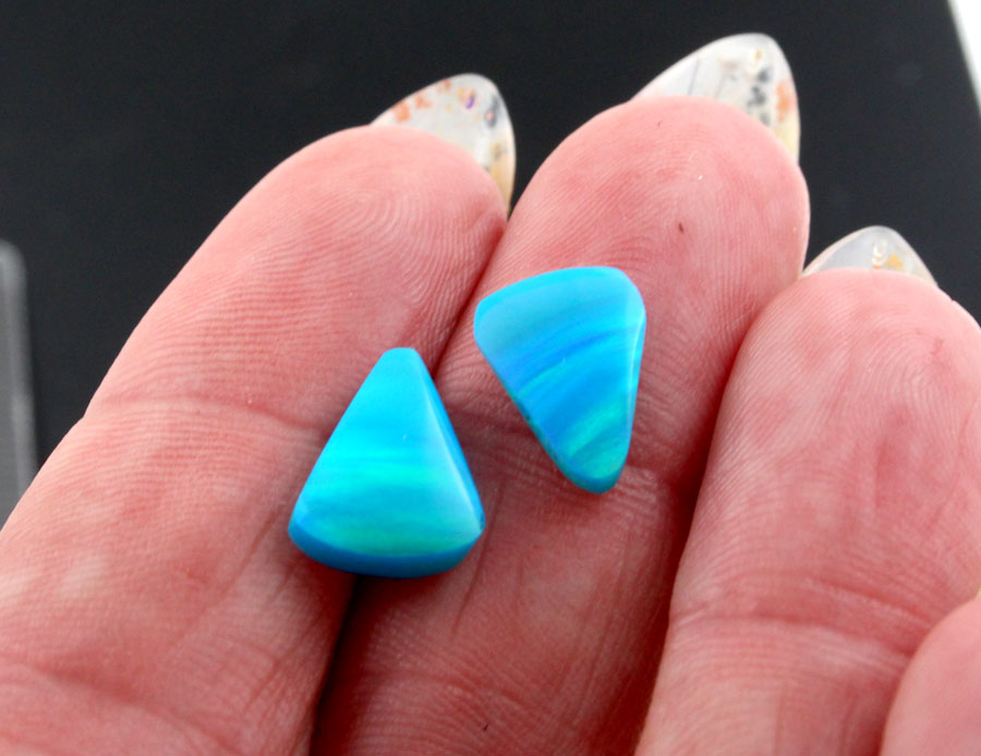 Aurora  Opal cabochons matched pair 