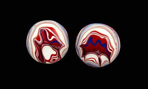   Sculpted Dragons scale top kenworth Fordite Pair of cabochons