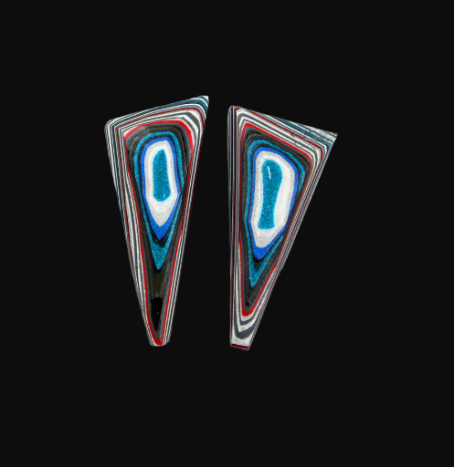  Fordite Jeep Pair of cabochons