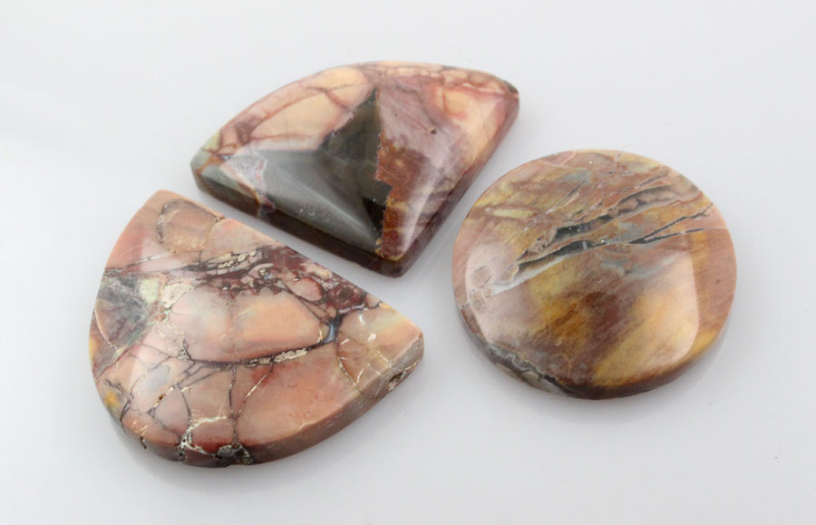 Sale bundle set of three hand cut Butterfly jasper cabochon's