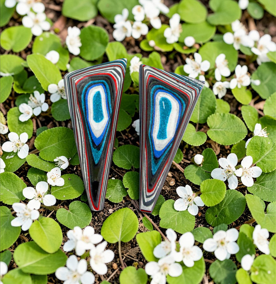  Fordite Jeep Pair of cabochons