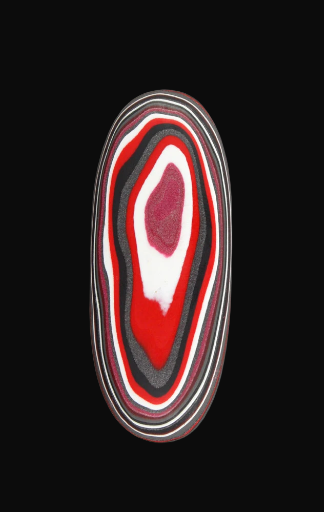 Huge Hand Cut Metallic Red and Pink Jeep Fordite 