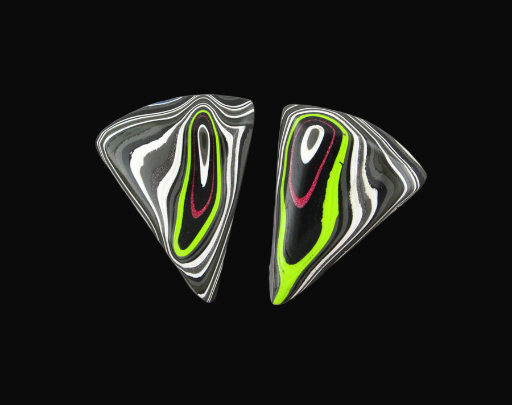  Fordite Jeep Pair of cabochons