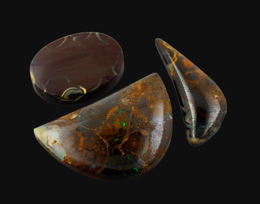 Sale bundle set of three hand cut Boulder Opal cabochon's 