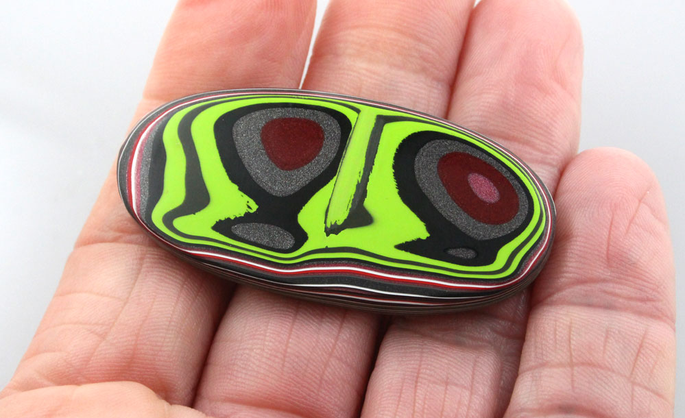 Huge Hand Cut Metallic Lime Green Jeep Fordite 