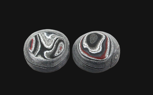 Rare Dagenham Uk  Fordite Pair of cabochons