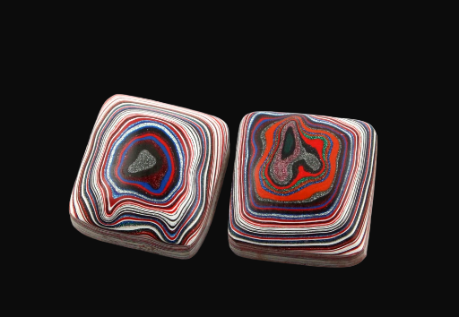 Fordite kenworth Pair of cabochons