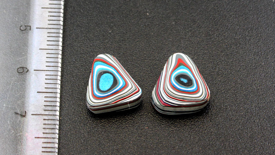 Fordite Pair of cabochons