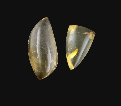 2 pieces of baltic Amber   cabochons
