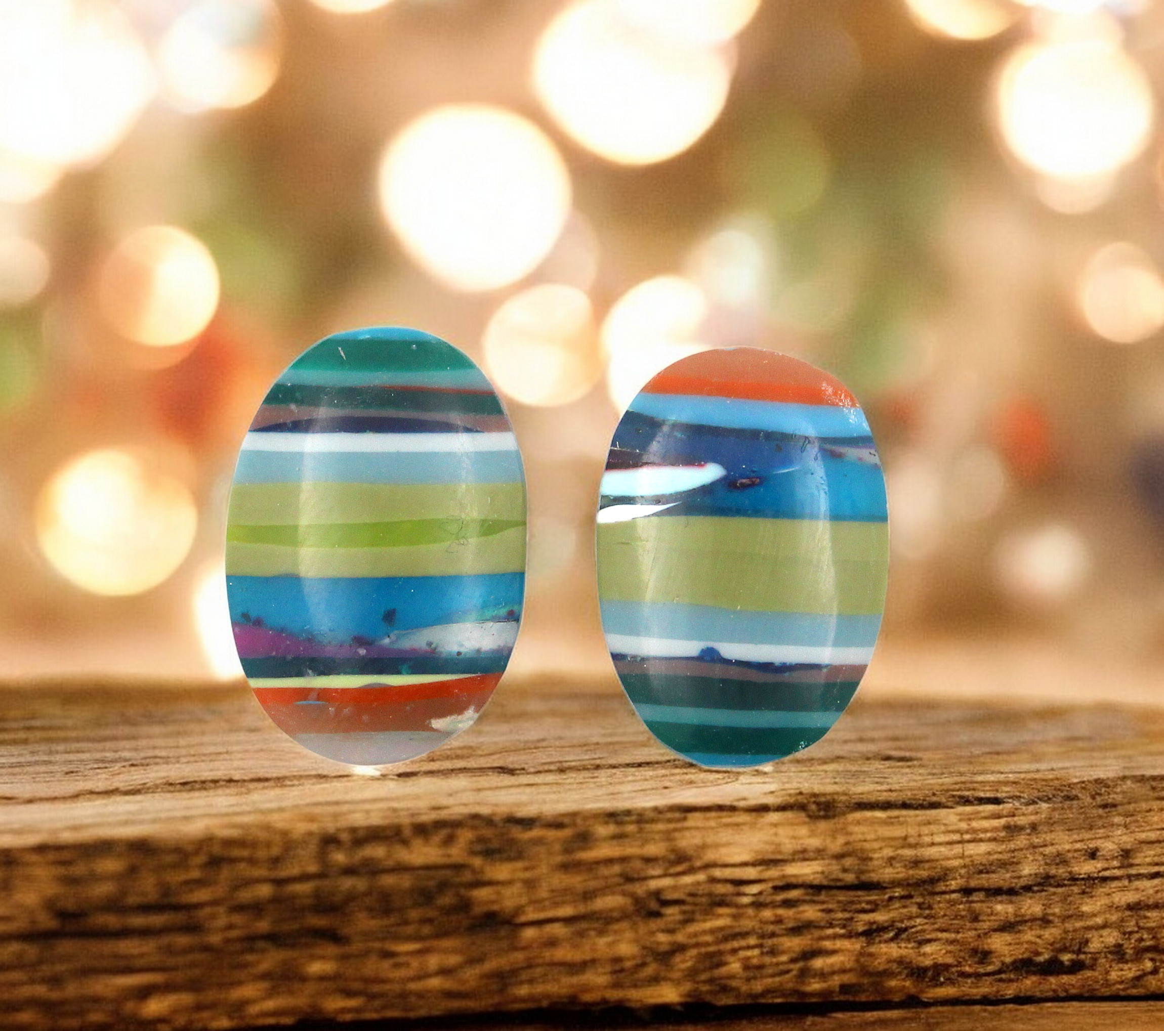 Surfite matched pair of cabochons