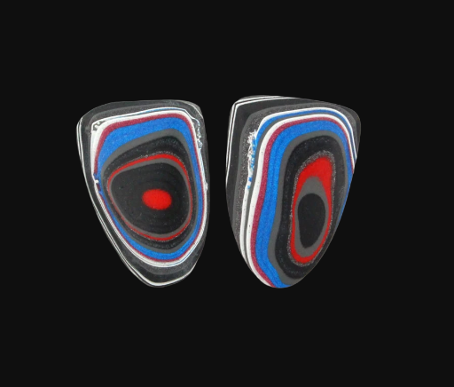 Fordite kenworth Pair of cabochons