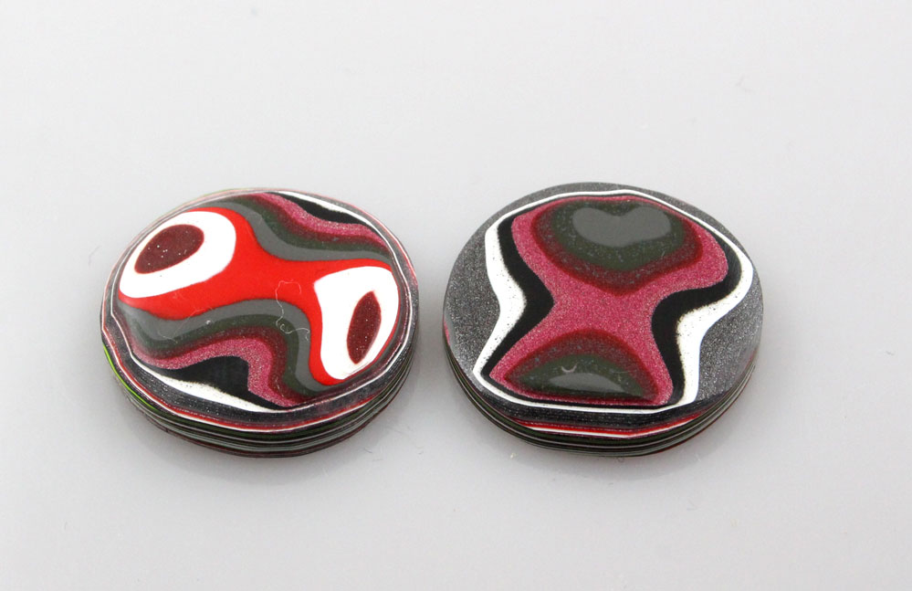 rare colourway Jeep Fordite Pair of cabochons