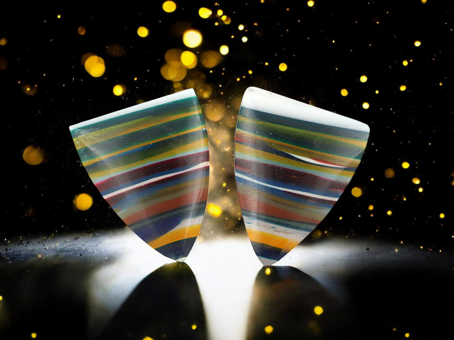 Surfite matched pair of cabochons