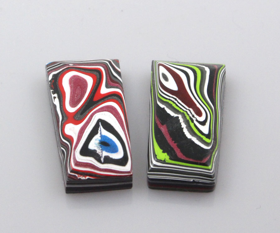 Large Fordite Jeep Pair of cabochons