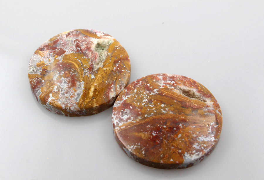 Sale bundle set of 2 large rooster tail Agates  cabochon's 
