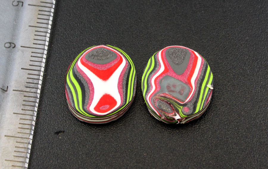 Fordite Pair of cabochons