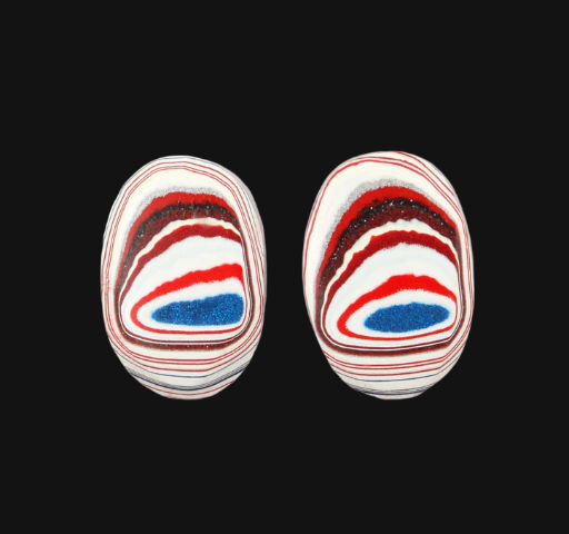Fordite kenworth Pair of cabochons