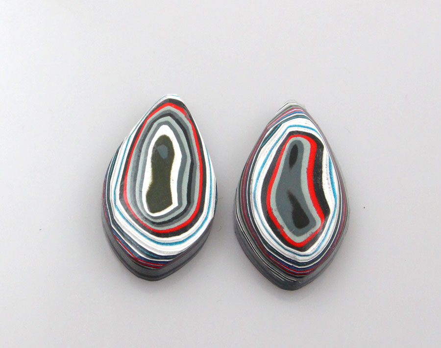  Fordite Jeep Pair of cabochons