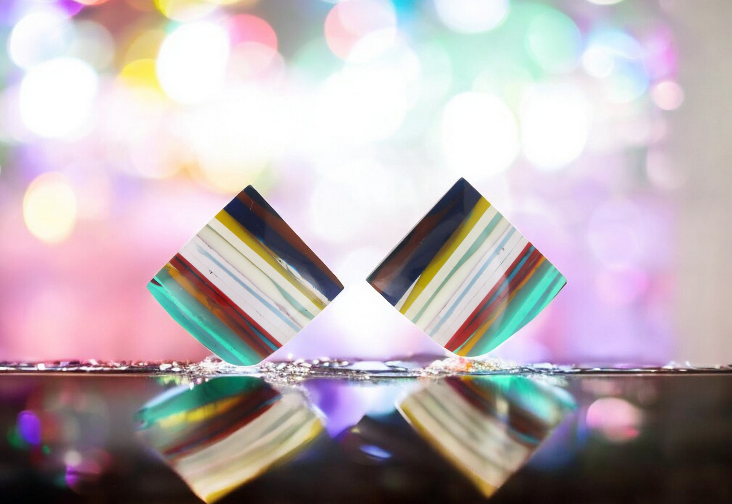 Surfite matched pair of cabochons