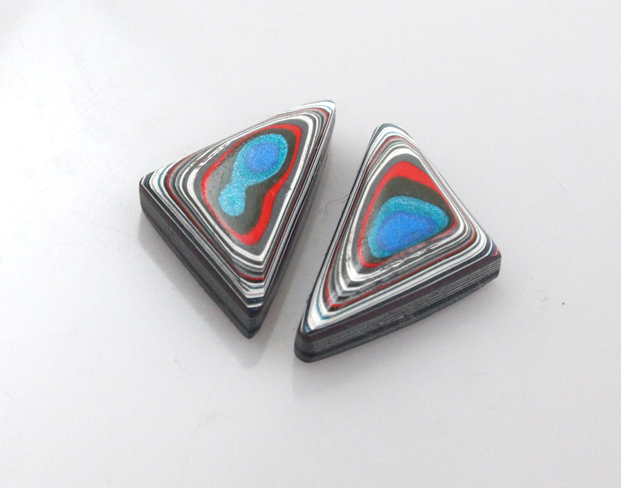  Fordite Jeep Pair of cabochons