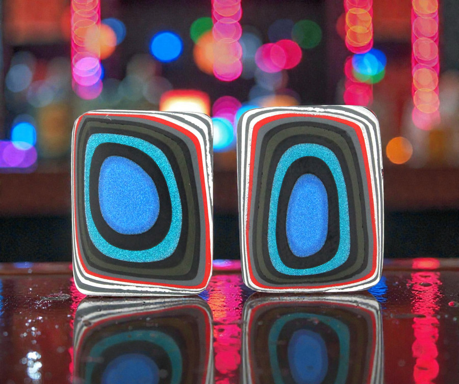 Fordite kenworth Pair of cabochons