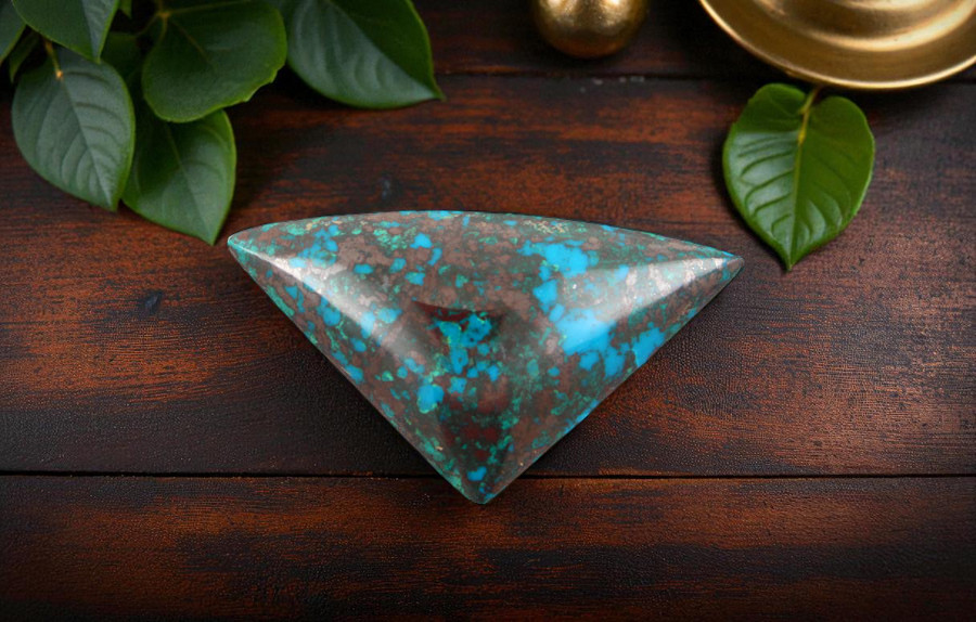 Hand Cut Parrots Wing Chrysocolla Cabochon