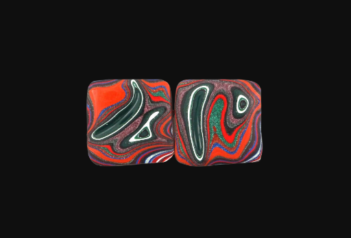 Fordite kenworth Pair of cabochons