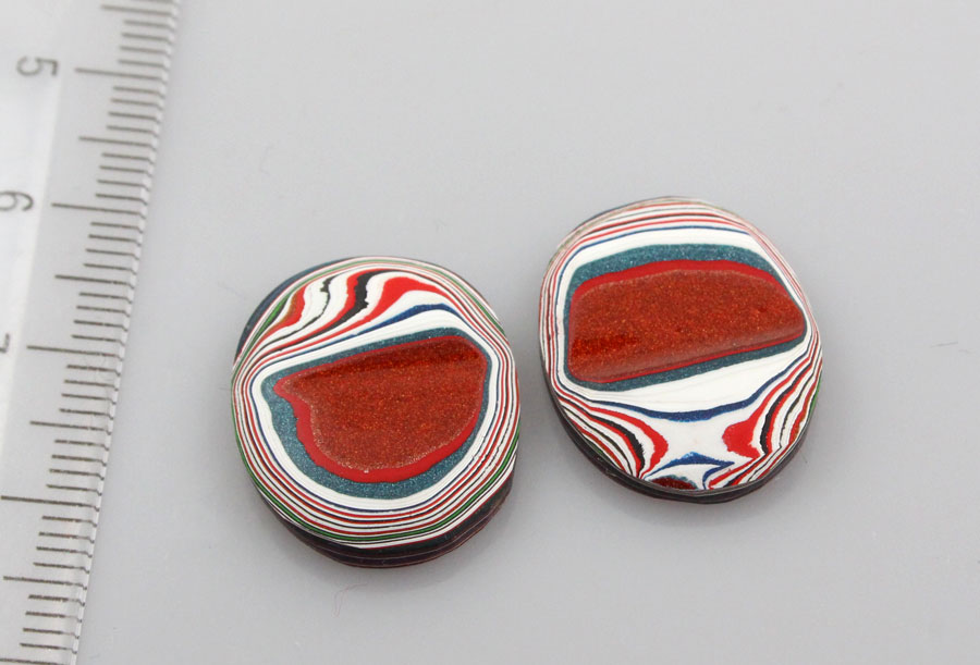 Fordite kenworth Pair of cabochons