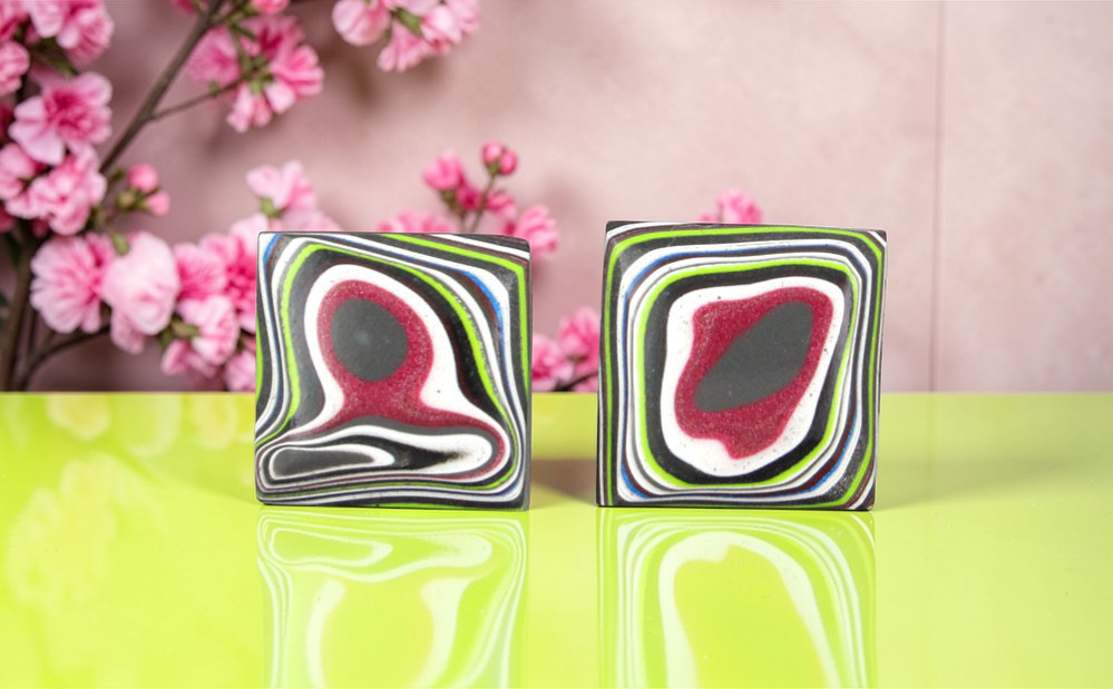  Fordite Jeep Pair of cabochons