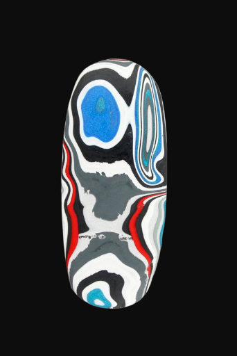 Big flat dome Metallic Blue Jeep Fordite 