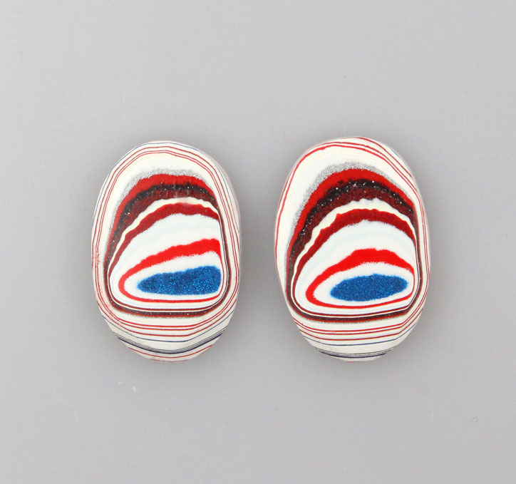 Fordite kenworth Pair of cabochons