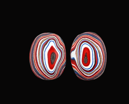 Fordite kenworth Pair of cabochons