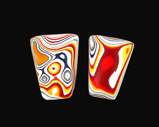 Fordite kenworth Pair of cabochons