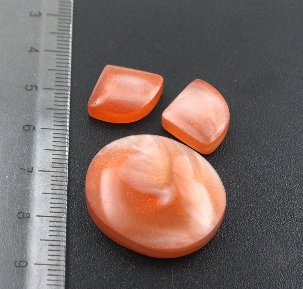 Bowlerite 3 piece fall orange cabochon