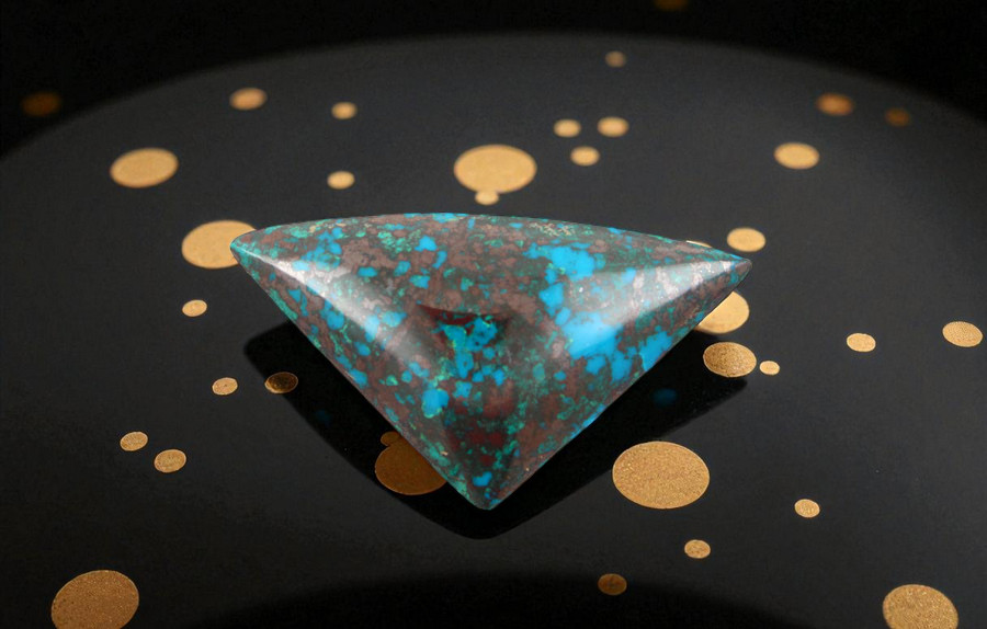 Hand Cut Parrots Wing Chrysocolla Cabochon