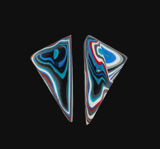 Large Fordite Jeep Pair of cabochons