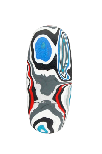 Big flat dome Metallic Blue Jeep Fordite 