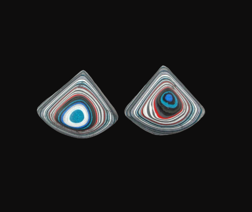 Fordite Jeep Pair of cabochons