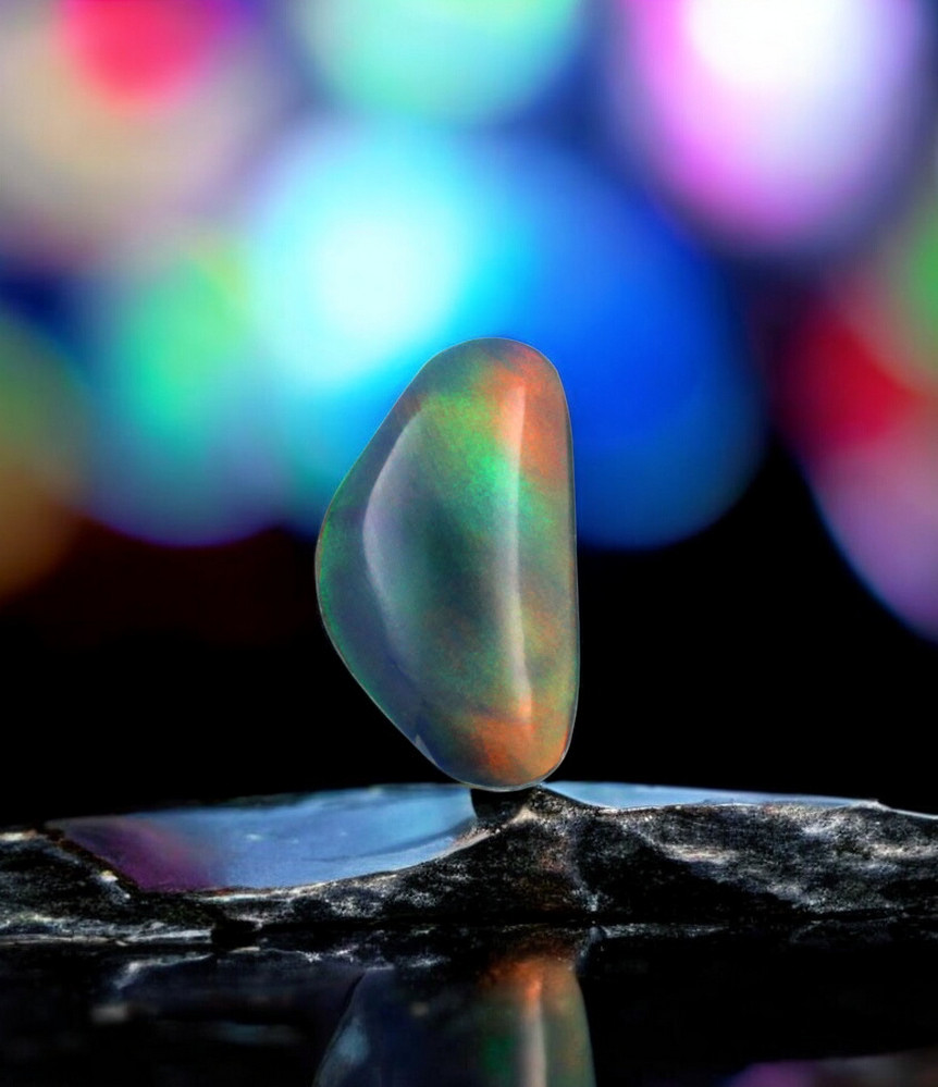 Aurora Opal cabochon