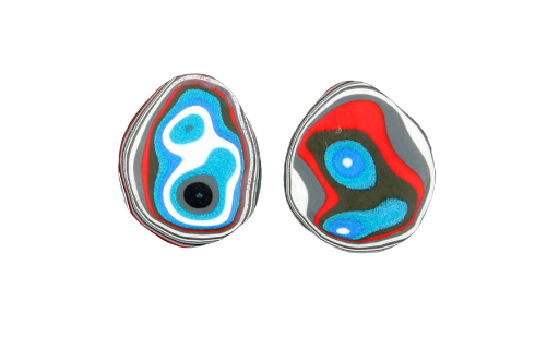 Fordite Pair of cabochons