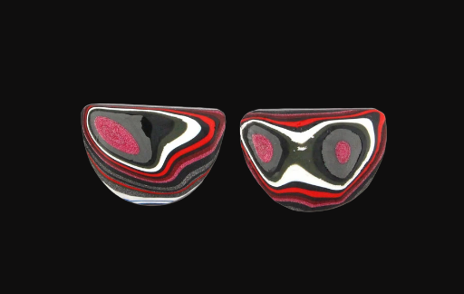 Fordite Jeep Pair of cabochons