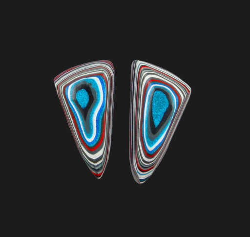  Fordite Jeep Pair of cabochons