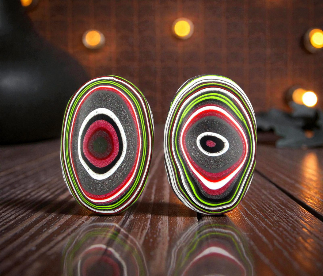 Fordite kenworth Pair of cabochons