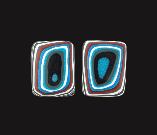 Fordite Jeep Pair of cabochons