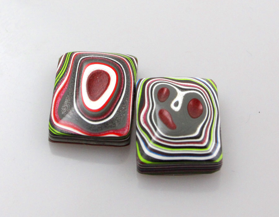  Fordite Jeep Pair of cabochons