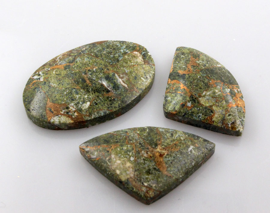 Sale bundle set of 3 lepodilite with Bronze cabochon's