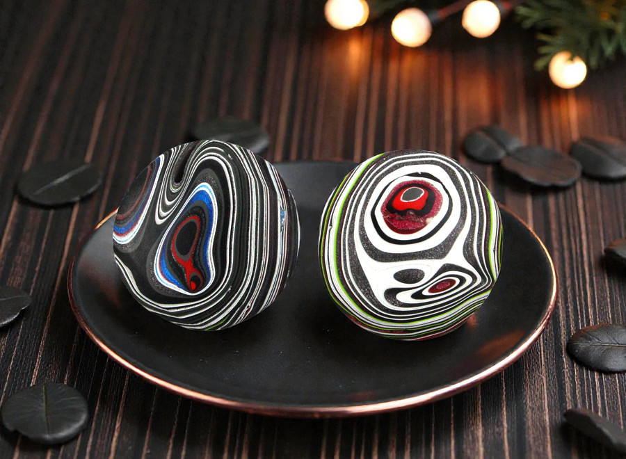Fordite kenworth Pair of cabochons